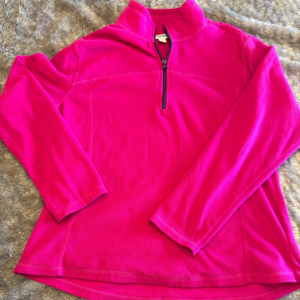 Old Navy Fuchsia Quarter-Zip Pullover